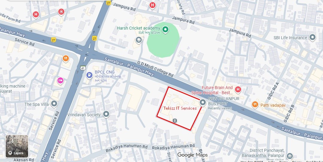Map location of Tekizz IT Services in Palanpur